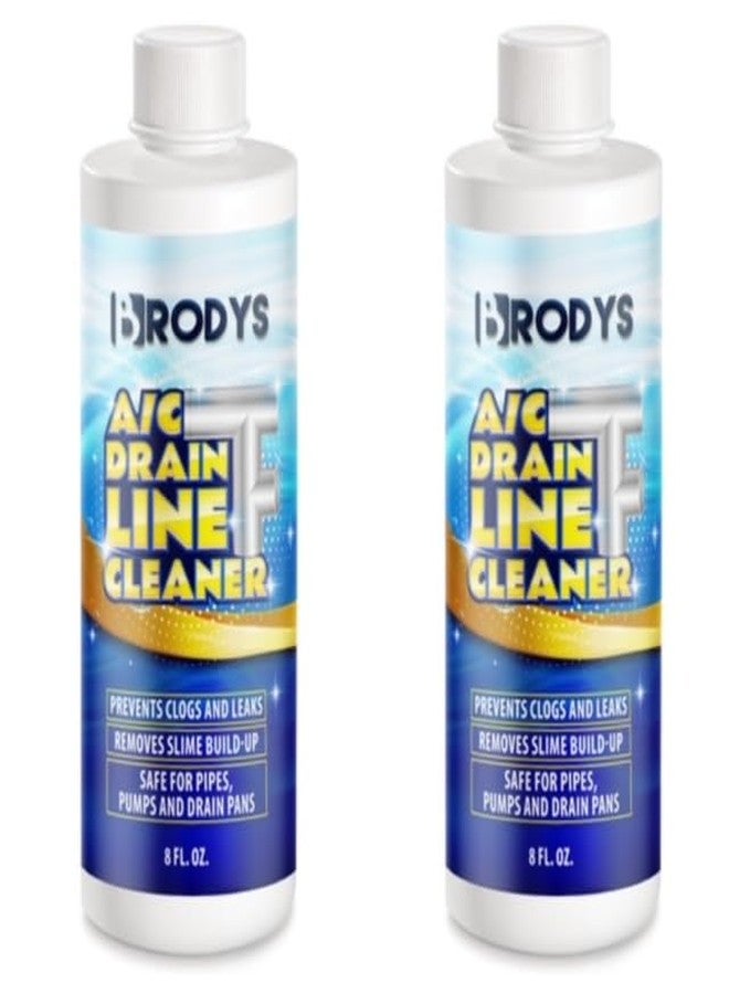 Brodys - A/C HVAC Drain Line Cleaner, 8oz Bottle, (Great to use at home, in the office, at restaurants and large commercial buildings), AC Drain Line Condensate Cleaner (2 Pack) - Image 1